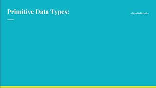 Download the video "[ENGLISH] Mini Video on Data Structure and Algorithms Interview: #3: What are Primitive data types?"