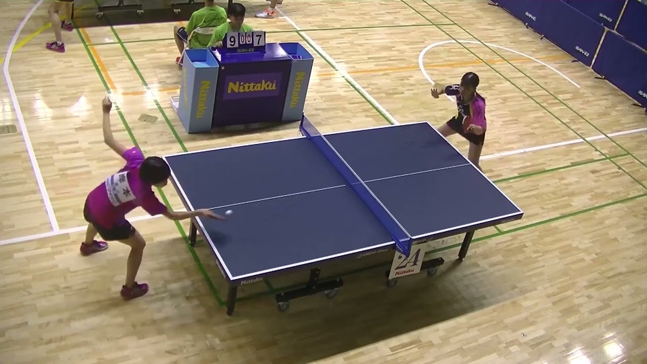 2023年IH 卓球 女子 シングルス 5回戦 岸本芽美就実・岡山 x 遊佐美月愛み大瑞穂・愛知