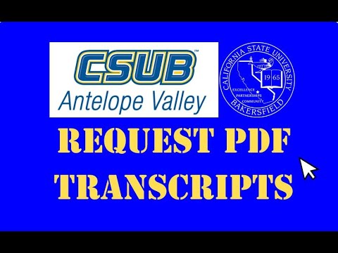 Csub Av How To Request Pdf Transcripts