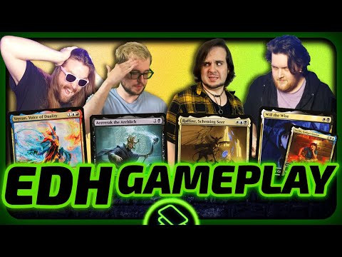 Veyran vs Acererak vs Raffine vs Will & Dustin [EDH/Commander, Magic The Gathering Gameplay 2023]