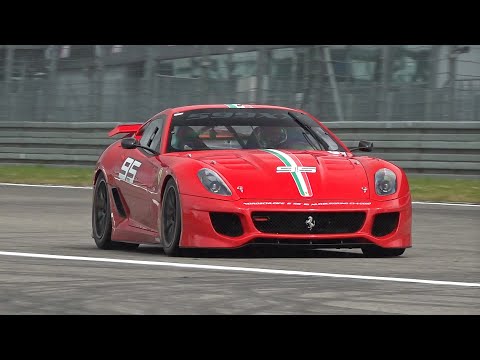 Ferrari 599XX Corse Clienti Nürburgring LOUD Acceleration Sounds in the Rain!