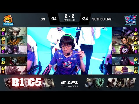 LNG vs SN - Game 5 | Round 1 LPL Summer 2021 playoffs | LNG Gaming vs Suning G5