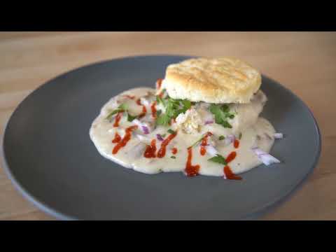 Meatless Saus'ge Biscuits and Gravy Recipe