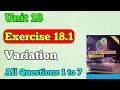 Exercise 18.1 all questions unit 18 variations class 10 or matric New mathematics book | chapter 18