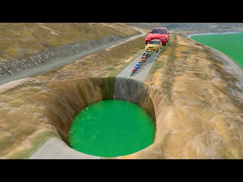 Big & Small Cars vs GIANT RED & SQUARE WATER PIT 🚗🚒🚘😀 - Beamng Drive | Impala Beamng
