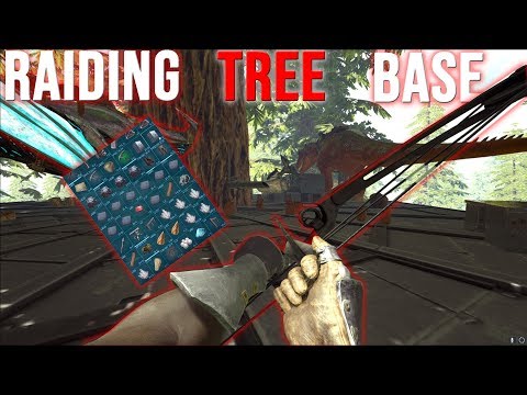 RAIDING A WEIRD TREE PLATFORM BASE - ARK SMALL TRIBES #10