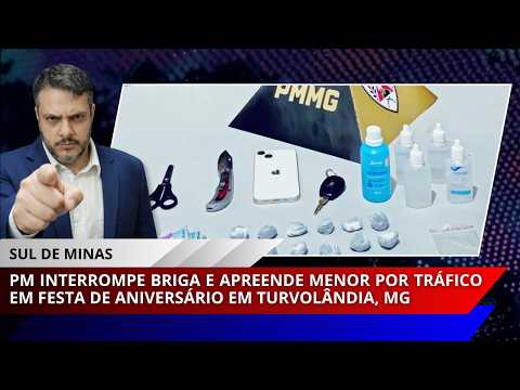 PM interrompe briga e apreende menor por tráfico em festa de aniversário em Turvolândia, MG