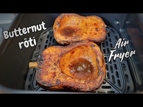BUTTERNUT RÔTI au AIR FRYER, recette végétarienne