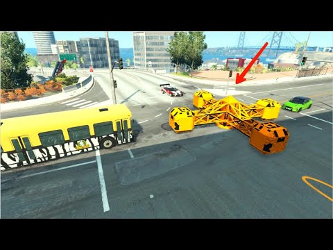 Car vs Large Spinner #2   BeamNG Drive | high speed crashes |