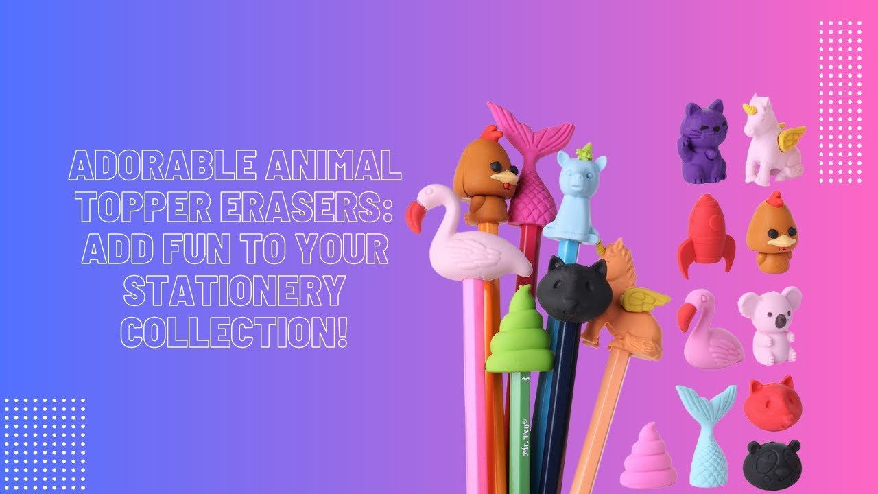 Adorable Animal Topper Erasers: Add Fun to Your Stationery Collection!