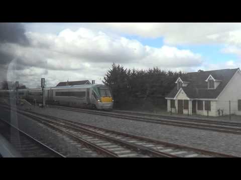 Irish Rail 22000 DMU passes Hazelhatch filmed onboard another 22000 DMU