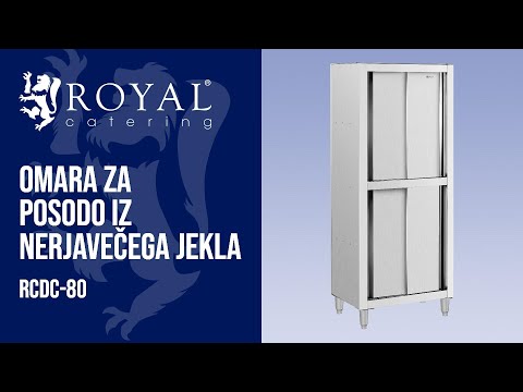 videoposnetek - Omara za posodo iz nerjavečega jekla - 800 x 500 x 1800 mm - Royal Catering