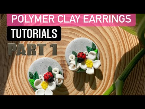 Polymer Clay Lady Bug 🐞 flower Bouquets earrings (PART 1) Botanical Flowers.