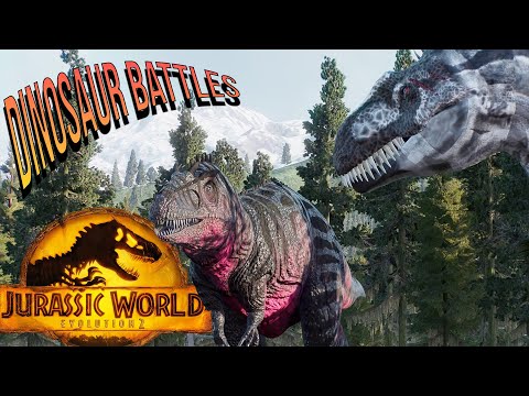 ARK ACROCANTOSAURUS Vs  ARK T-REX  Vs  ARK GIGANOTOSAURUS Vs  ARK CARCH - Jurassic World Evolution 2