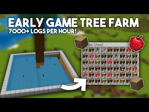 Minecraft Wood Farming - 7000+ Wood Logs Per Hour - Easy Tree Farm 1.20