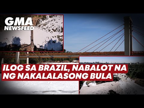 Foul-smelling toxic foam covers polluted Tiete River in Brazil GMA News Feed