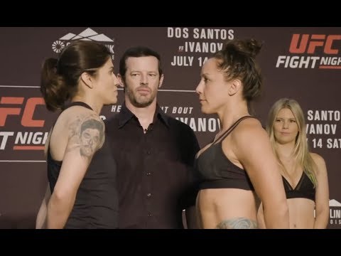 Jessica Aguilar vs. Jodie Esquibel - Weigh-in Face-Off - (UFC Fight Night: dos Santos vs. Ivanov)