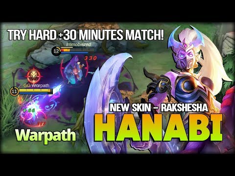 Hanabi Rakshesha -+ 30 Min Match 210k Total Damage!! Warpath - Mobile Legends