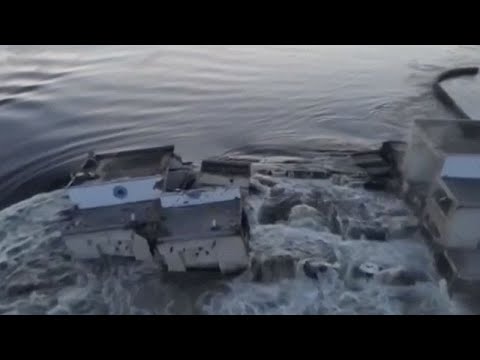 Schwere Schäden am Dnjepr-Staudamm nach Explosionen