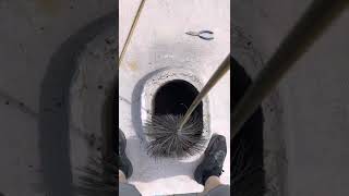 Chimney Sweep on a double wood burning fireplace in Fresno ca on the River. LintSweep.com