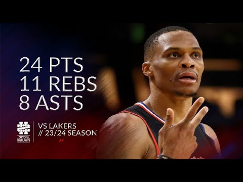 Russell Westbrook 24 pts 11 rebs 8 asts vs Lakers 23/24 season
