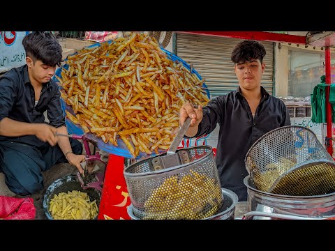 15 Years Old Hardworking Kid Selling French Fries 🍟 Street Food Afghani Fries Recipe Making