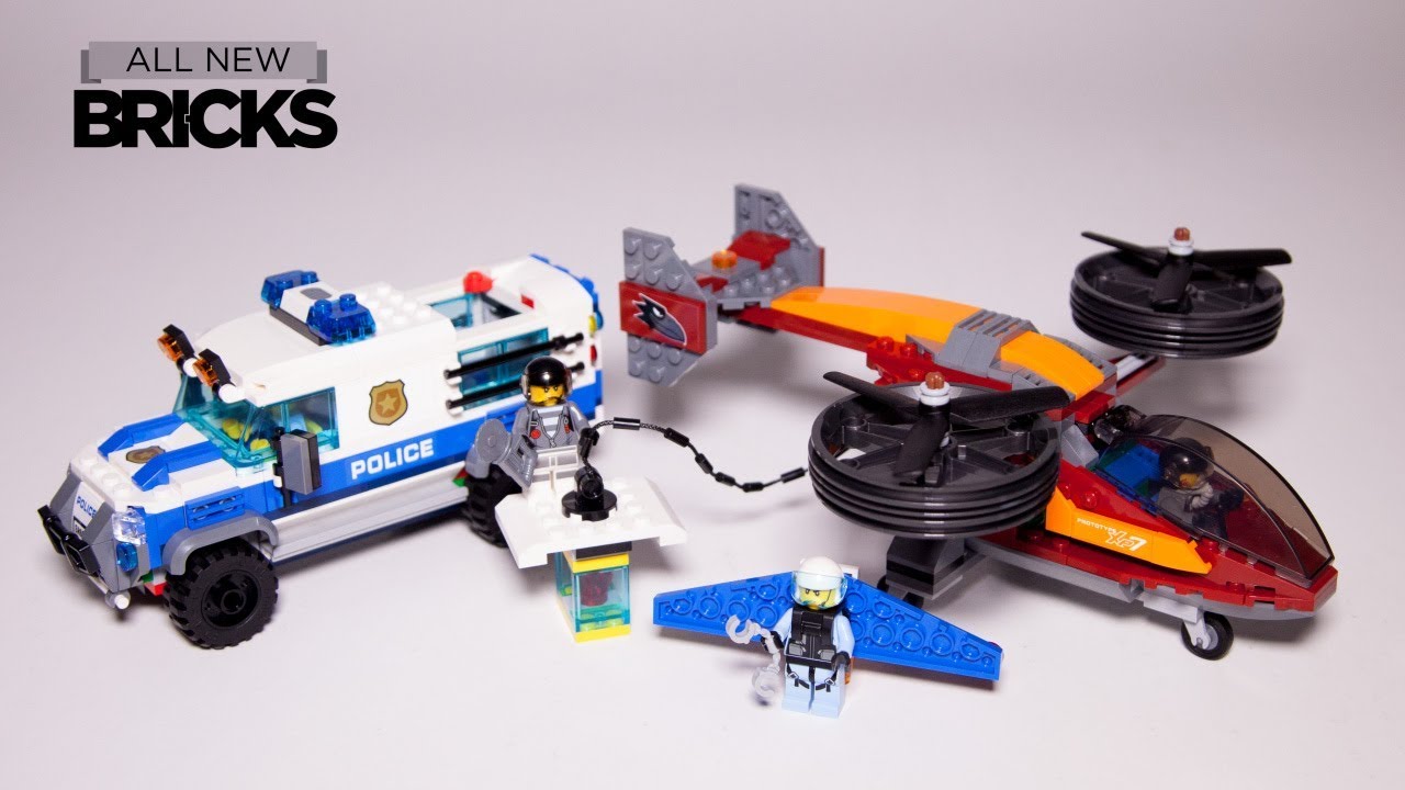YouTube thumbnail: Lego City 60209 Sky Police Diamond Heist Speed Build