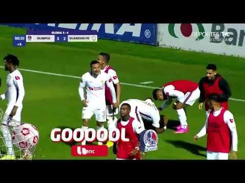 Kevin López anota el tercer gol de Olimpia en la gran final del Clausura 2023 ante el Olancho FC