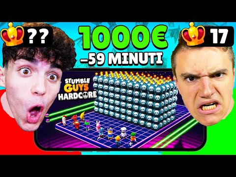 CHI RIESCE A FARE PIÙ CORONE IN 1 ORA su STUMBLE GUYS MODALITÀ DIFFICILE VINCE 1000€!!⏰😱