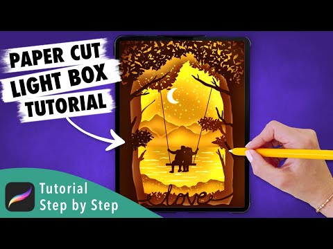 Anyone Can Draw This PAPER CUT LIGHT BOX in Procreate - Easy step by step tutorial for beginners