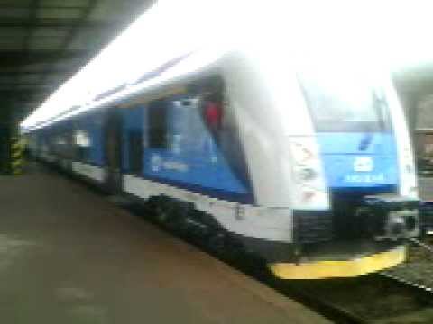 Bílina: Odjezd RegioPanteru na vlaku Os 6825, 3. 10. 2012