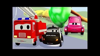 小さなピンクカーの事故 そして, 消防車とパトカーのカーパトロール|子供向けのカー＆トラックアニメ 🚓🚒