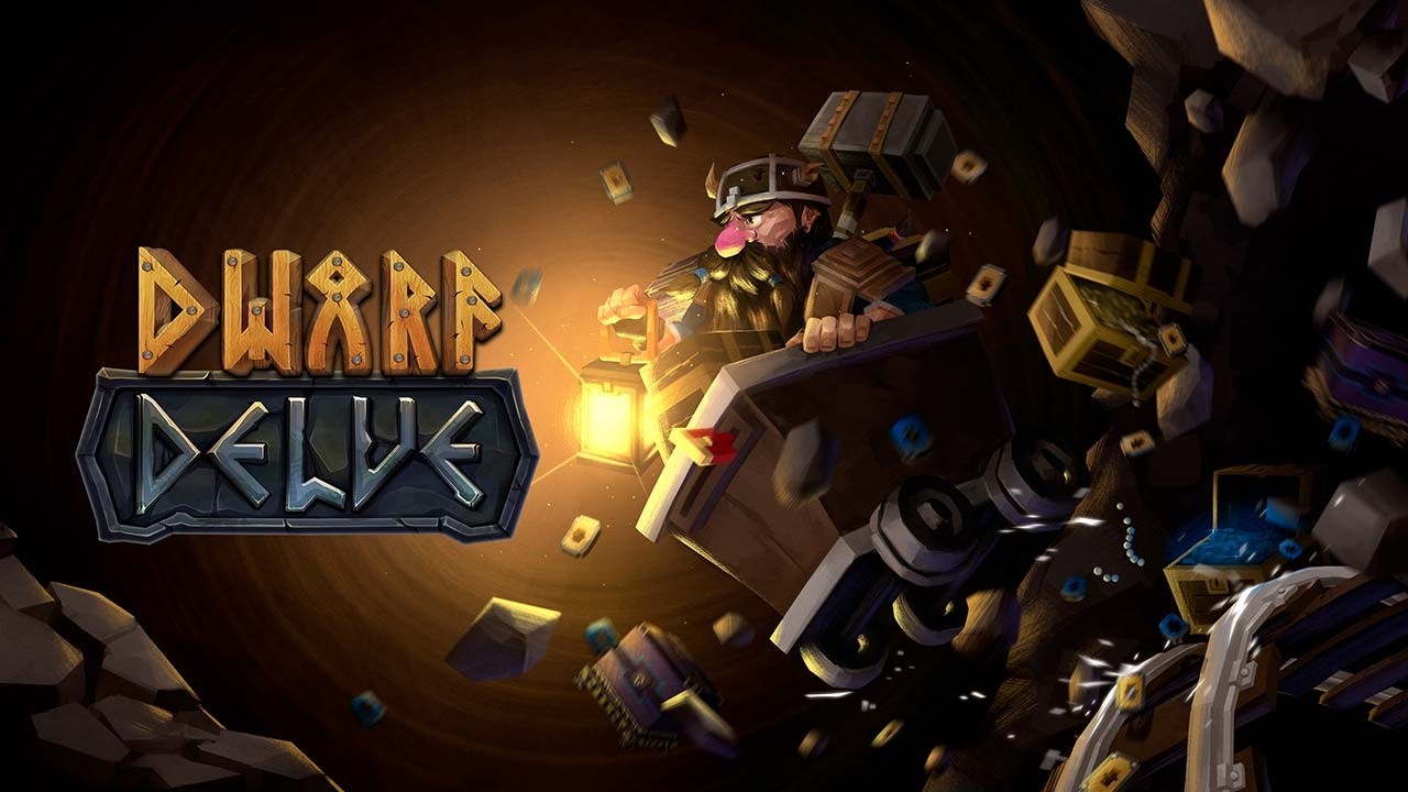 Preview image showing a dwarf explorer mining inside a dangerous underground cavern