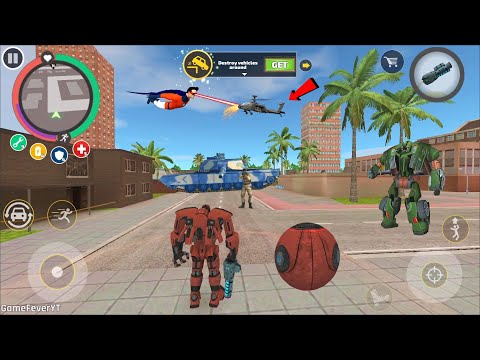 Rope Hero: Vice Town (Transformer Ball Fight Black Car Robot) Ball Jump on Car - Android Gameplay HD