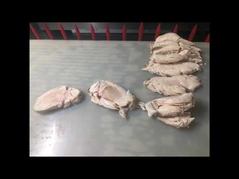 Ultrasonic chicken breast cutting - cheersonic