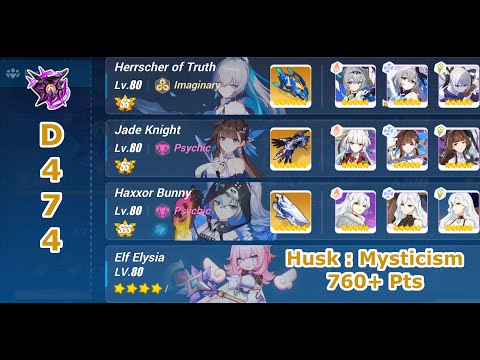 HI3 SEA - [Nirvana Exalted Abyss] Husk : Mysticism (D474) 760+ Pts - HTR(SS0), JK(SS2), HB + Ely*4