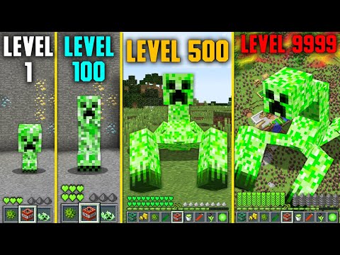 HOW CREEPER UPGRADE FROM 1 TO 9999 LEVEL IN MINECRAFT BATTLE !!!