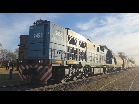 [4K] Tren cargado de Trenes Argentinos Cargas con la CRRC CDD-3A1 9455 pasando por Marcos Juárez!!