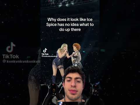 Gotta watch the while video she starts staring at Taylor Swift like #icespice #taylorswift #swifttok