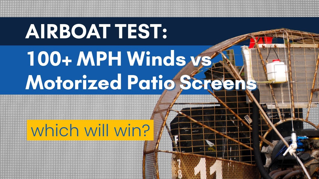 AIRBOAT vs. SCREENS: 100+ MPH Wind Test | Equipment Breaks. Fenetex Hurricane Screens Survive