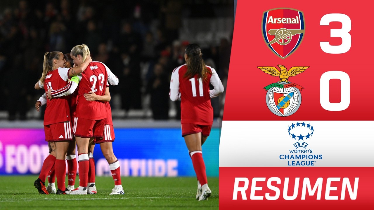 ARSENAL GOLEÓ 3-0 AL BENFICA con un HAT-TRICK de RUSSO | Women's Champions League
