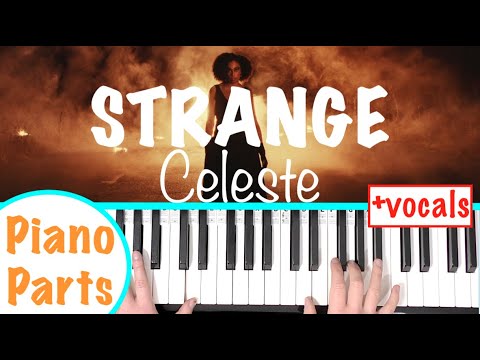 How to play STRANGE - Celeste Piano Tutorial (Chords Accompaniment)