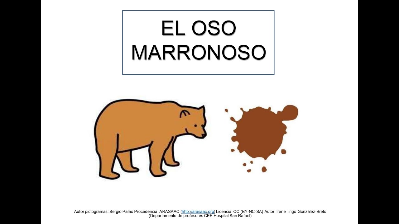 Cuento: El oso marronoso. Mª Ángeles Vidal López. Sergio Palau e Irene Trigo González para Arasaac
