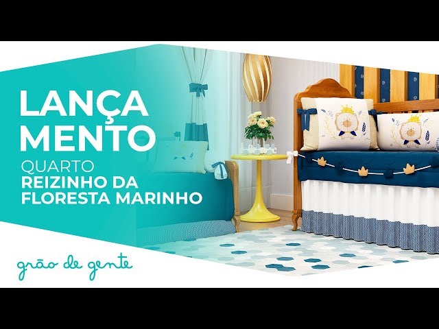 Quarto de Bebê Reizinho da Floresta Marinho - Grão de Gente