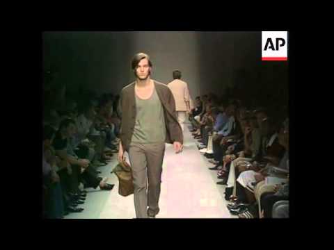 Catwalk footage from Prada menswear show in Milan