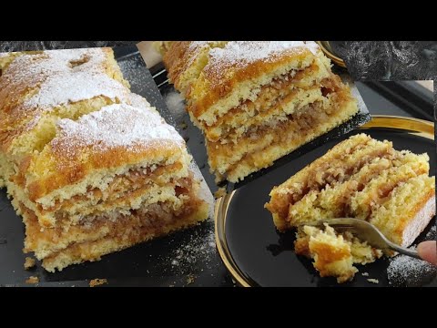 KOLAČ OD JABUKA ZA 10 MINUTA❗ROLAT sa jabukama koji se topi u ustima!  #4k