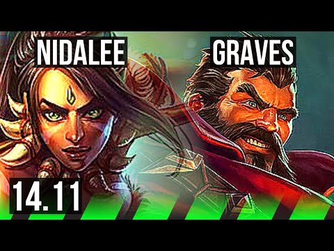 NIDALEE vs GRAVES (JGL) | 7/0/8, 71% winrate, Godlike | KR Challenger | 14.11