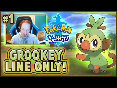 Pokemon Sword Grass Starter Only! Full LIVE Playthrough! - Part 1