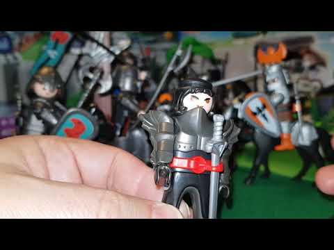 Unboxing Playmobil Knights. Caballero del Halcón con Hacha de Doble Hoja, Espada, Escudo y Armadura.