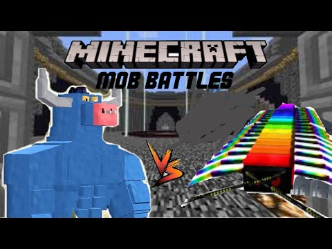 Rainbow centipede vs Iron will. Minecraft Mob battles.